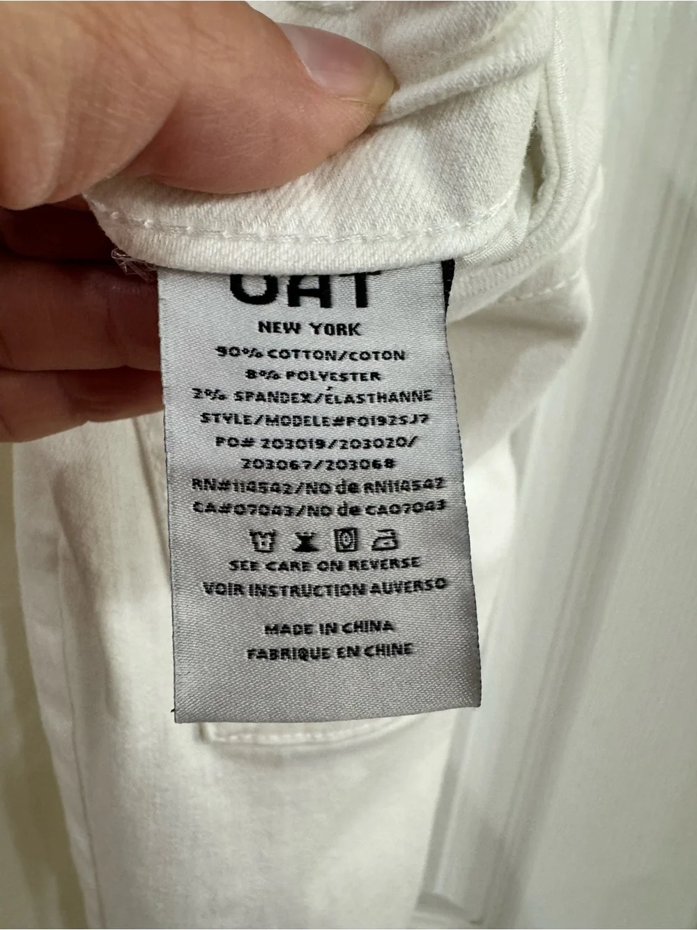 Oat New York White Cropped Straight Jeans
